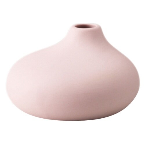 花瓶AYAフラワーベースフラット陶器ピンク×2