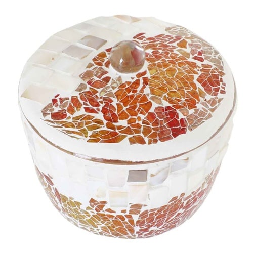 小物入れ洗面所モザイク蓋つきボックスピンク×2