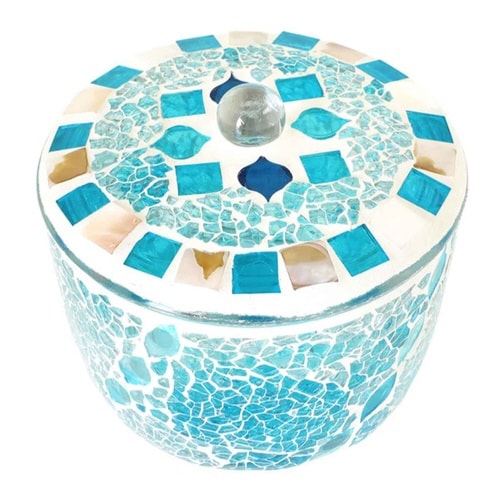 小物入れ 洗面所 モザイク ターコイズ×2