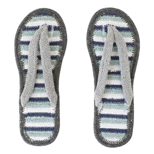 スリッパ コットンサンダル ボーダーブルー(L)