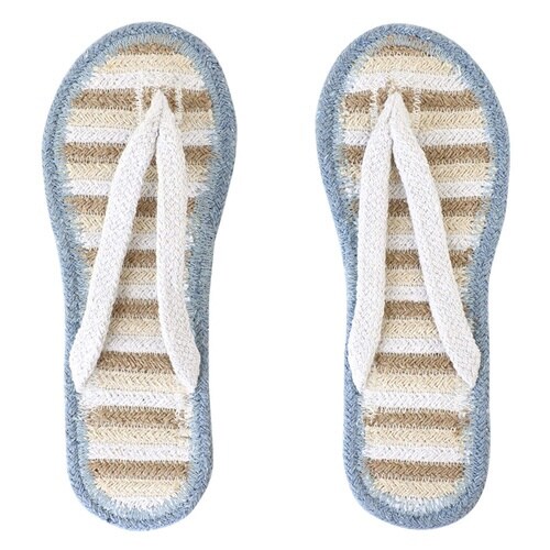 スリッパ コットンサンダル ボーダーベージュ(L)