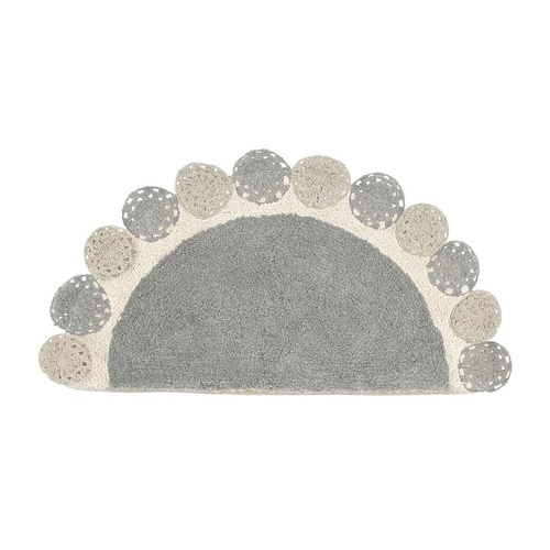 玄関マット 40×80cm 室内 半円形 グレー