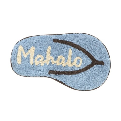 玄関マット 29×53cm 室内 サンダル ブルー