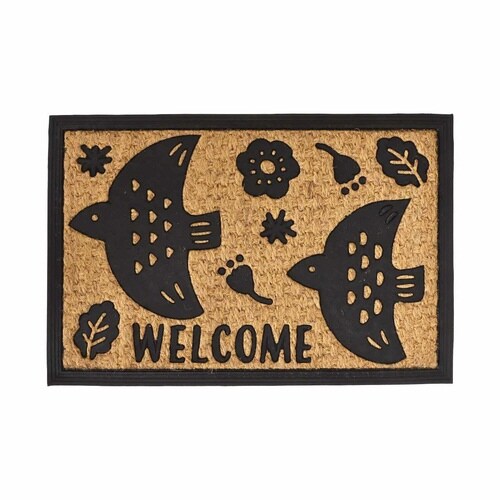 玄関マット 屋外兼用 ラバーコイヤー バード