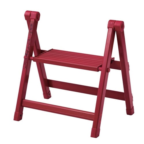 脚立 カラーアルミステップ 折りたたみ レッド