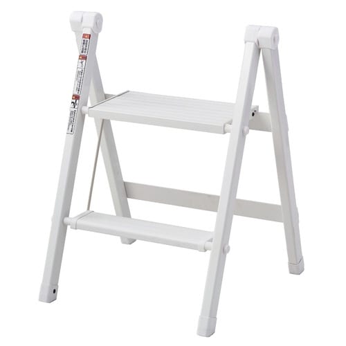 脚立 カラーアルミステップ 折りたたみ ホワイト