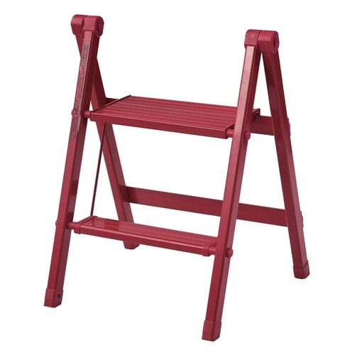 脚立 カラーアルミステップ 折りたたみ レッド