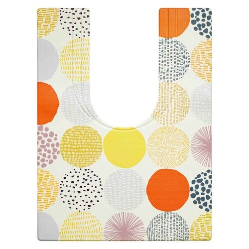 トイレマット 拭ける 80×60cm ドット×2