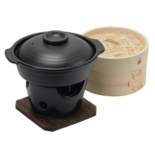 せいろ付き寄せ鍋 コンロセット 陶器製