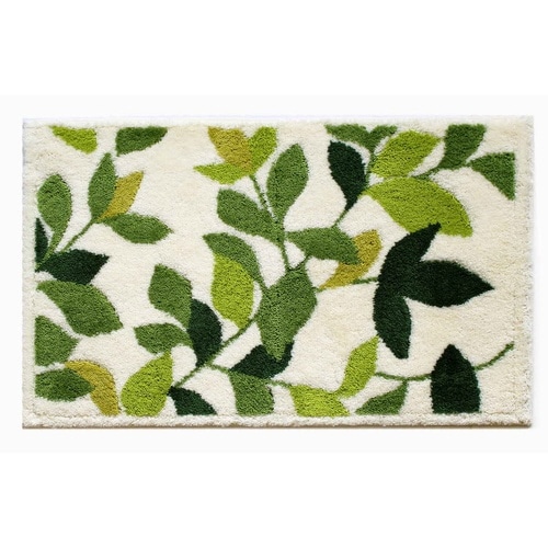 玄関マット 洗える コーナー吸着 リーフグリーン