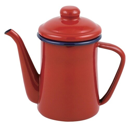 コーヒーポット 600ml ホーロー レッド