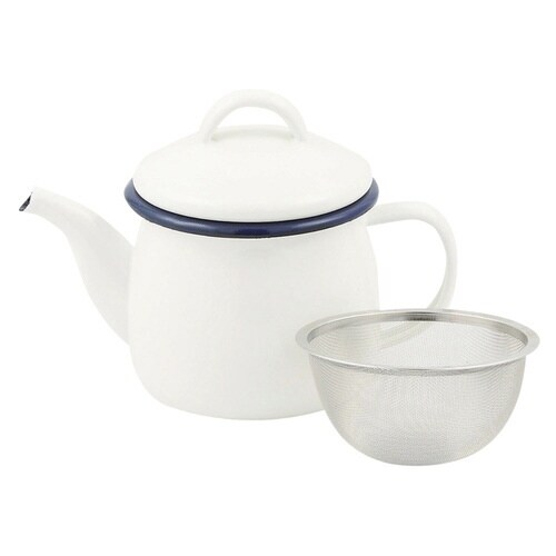 ティーポット 茶こし付き 580ml ホワイト