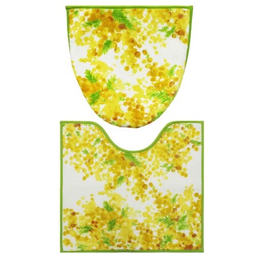 トイレ蓋カバートイレマット2点セットミモザ×2