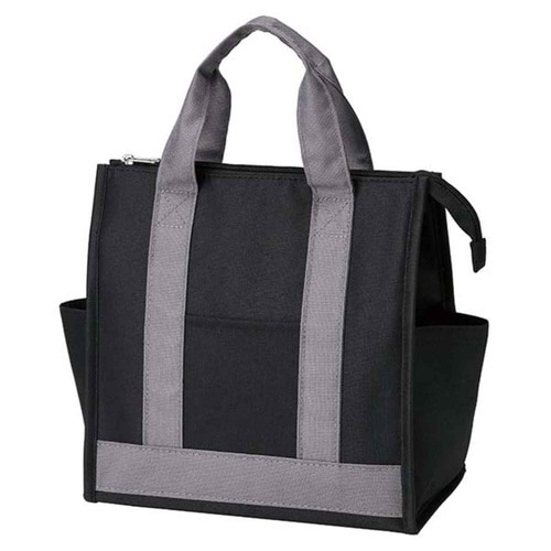 ランチバッグ 保冷弁当袋 角型 ブラック×2