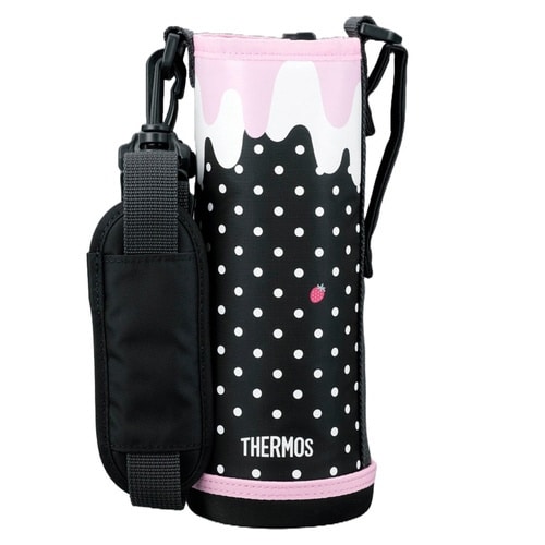 サーモス カバー ストラップ付 水筒 グレーピンク