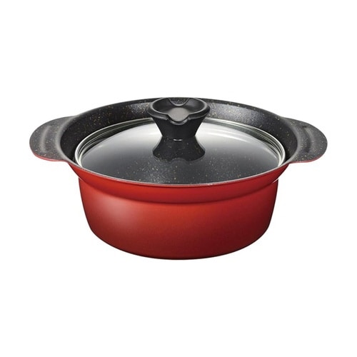 卓上鍋 16cm IH対応 ガラス蓋付き フチ付き