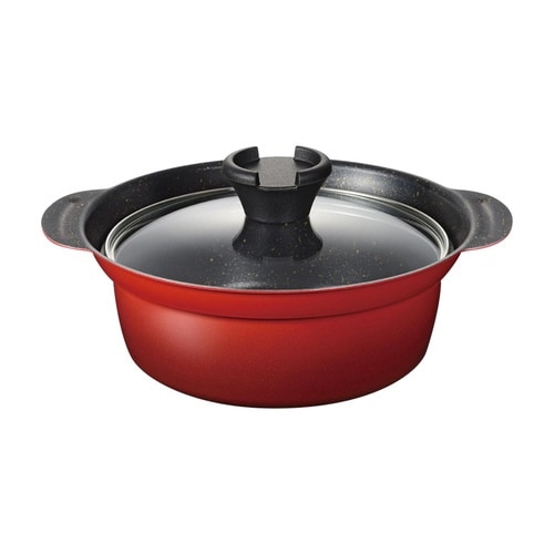 卓上鍋 18cm ガラス蓋付き フチ付き×2