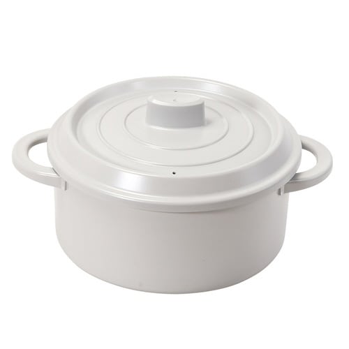 電子レンジ調理器 ザル付き レシピ付き グレー