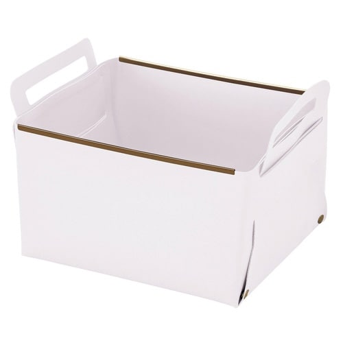 収納ボックス フェイクレザー ホワイト