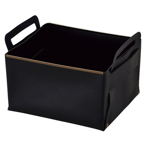 収納ボックス フェイクレザー ブラック