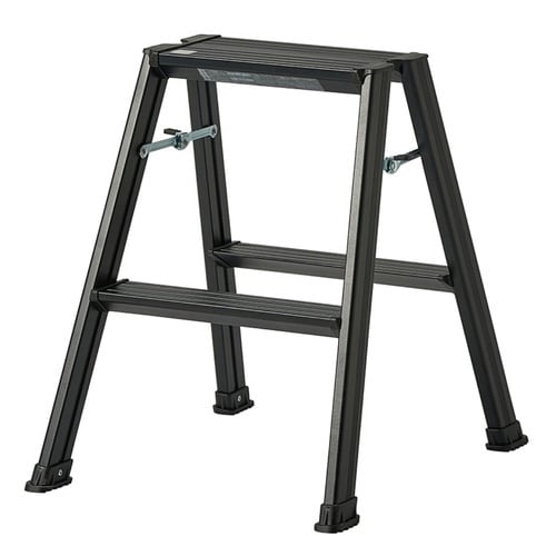 脚立 アルミ製 踏み台 2段 ガレージ ブラック