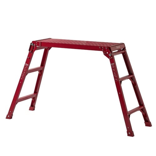 脚立 アルミ製 作業台 3段 ガレージ レッド