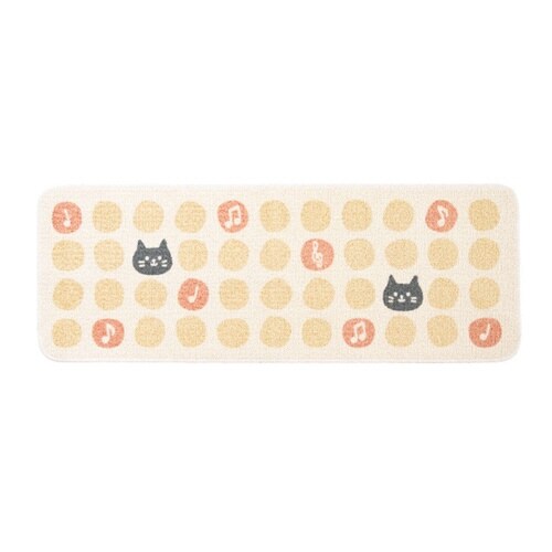 キッチンマット 総柄 45x120cm ネコ ネコ