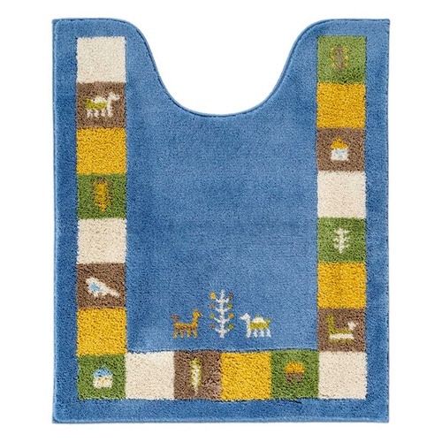 トイレマット シエラ 約75×63cm ブルー