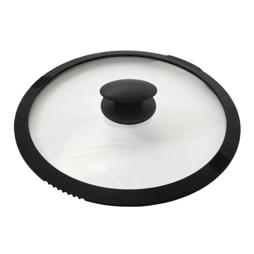 ガラス蓋 26cm用 湯切りができるシリコン縁