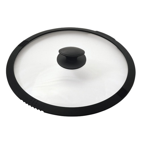 ガラス蓋 28cm用 湯切りができるシリコン縁