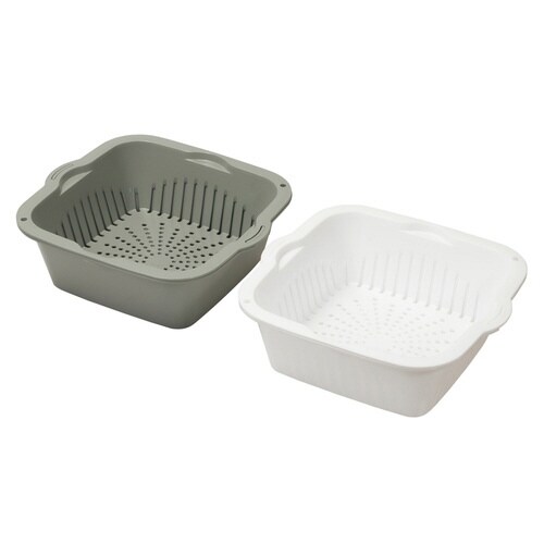 ザル&バット キッチンメイト プラスチック 深型