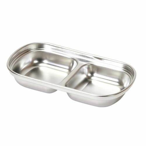 皿 中華家 ステンレス製 仕切り皿 2連