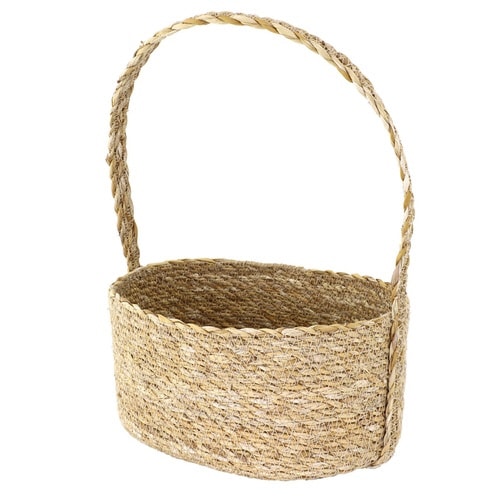 かご ハンドルバスケット ナチュラルシーグラス