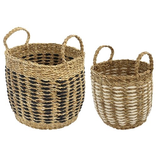 かごバッグ Uシェイプバスケット M L 2個組
