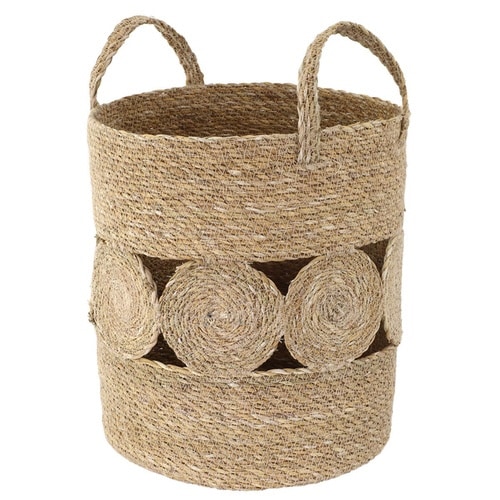 かご バスケット シーグラス シリンダーデザイン