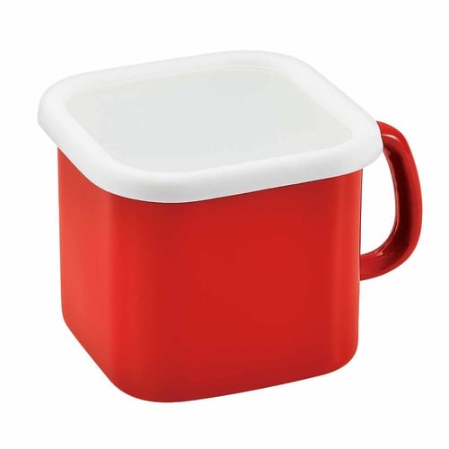 保存容器 プチッと ホーロー角型 レッド×2