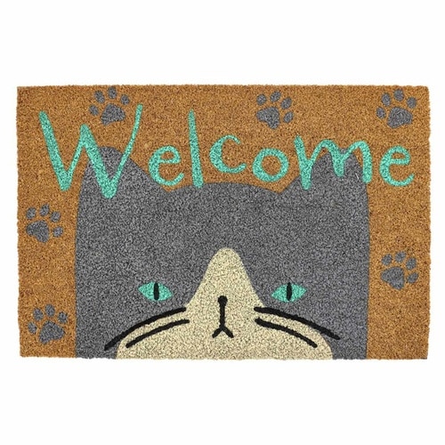 玄関マット 屋外 泥落とし ハチワレねこ