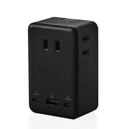 電源タップ コンセント×3 C×2 A×1 黒