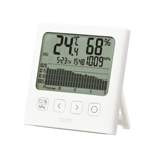 グラフ付きデジタル温湿度計 アイボリー
