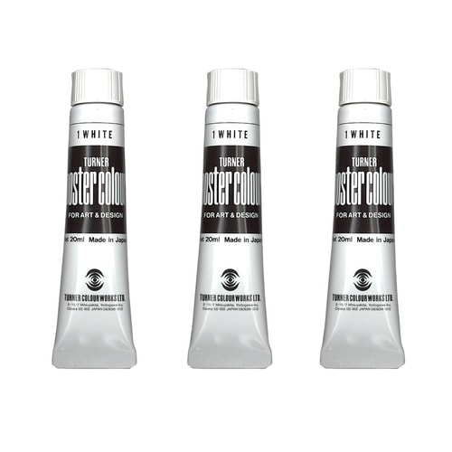 T ポスターカラー 20ml 1 ホワイト 3個