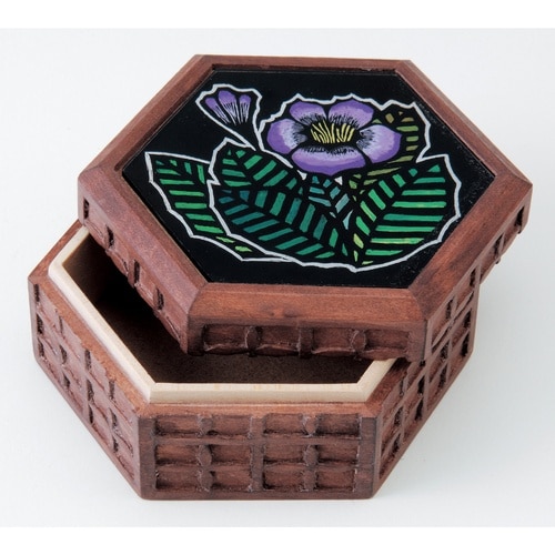 マルチボックス六角箱 アートガラス付