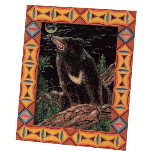 アートガラス木彫額縁セット 大