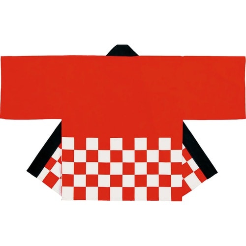 カラー市松袢天 レッド