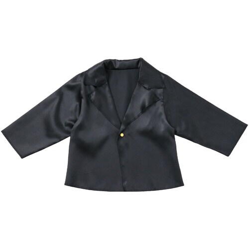 ソフトサテン テーラードジャケット C 黒