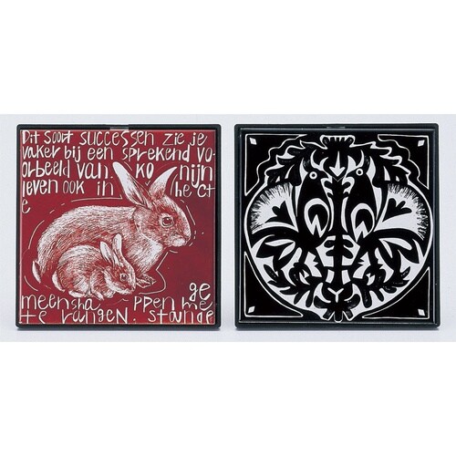 陶芸スクラッチタイル 大 黒