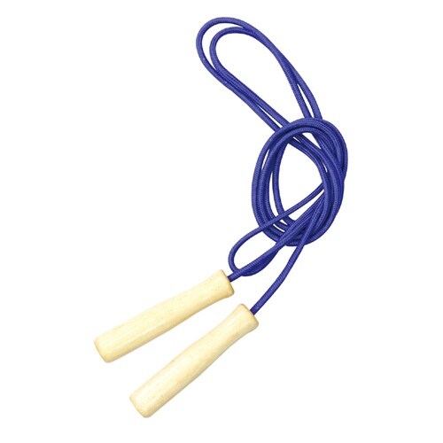 彩り木柄なわとび 青 袋付き