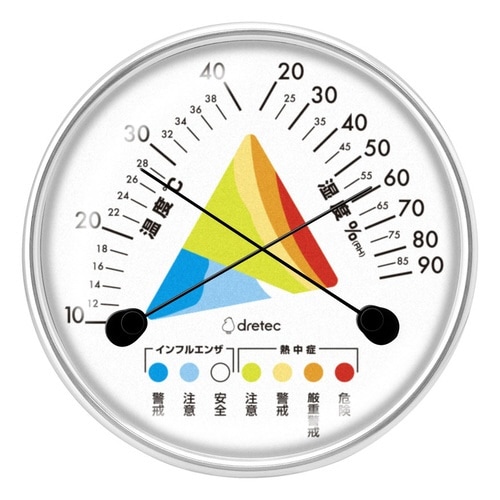 O−329WT アナログ温湿度計ホワイト