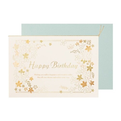 バースデーカード フラワーフレーム×12