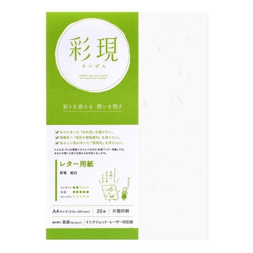 彩現 レター用紙 昇竜 純白 A×6