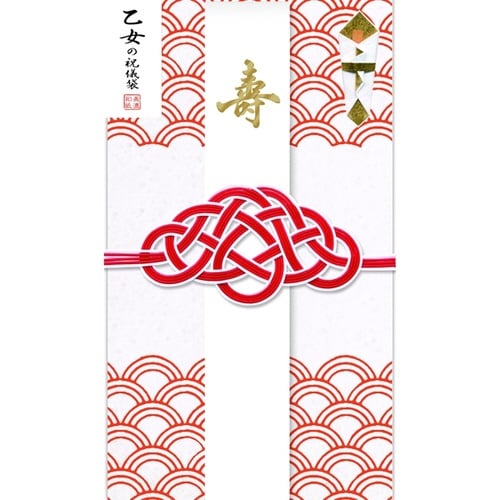 乙女の祝儀袋 青海波×5